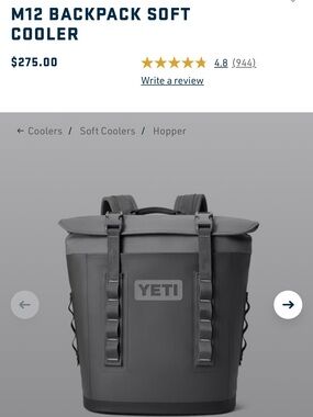 Yeti Grey M12 Backpack Soft Cooler